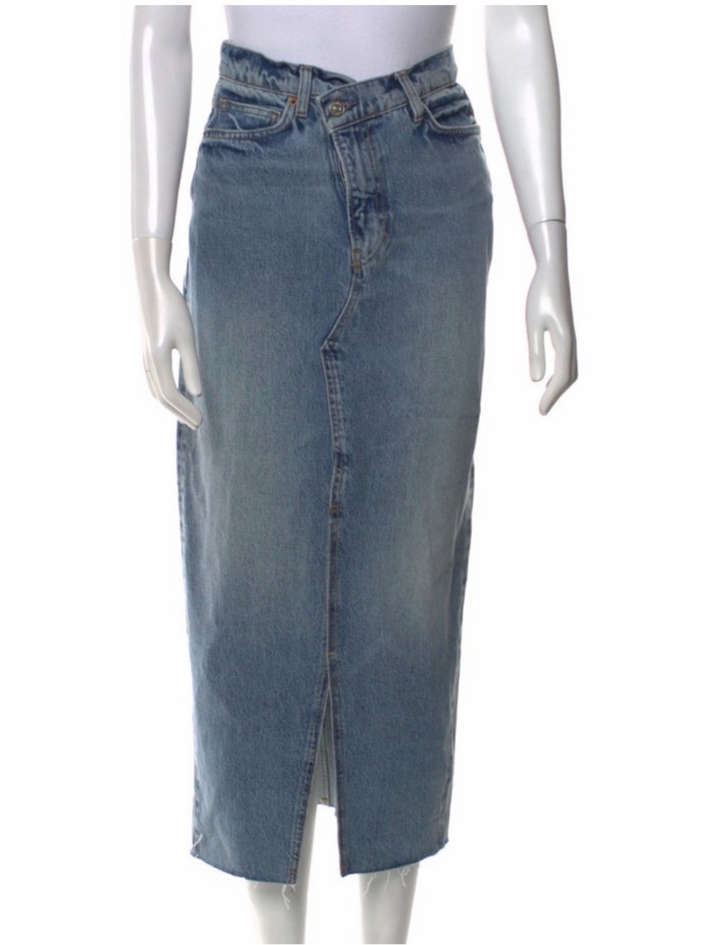 Distressed accents midi lengths skirt reformation XS